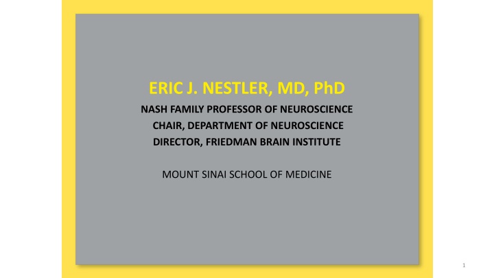 eric j nestler md phd