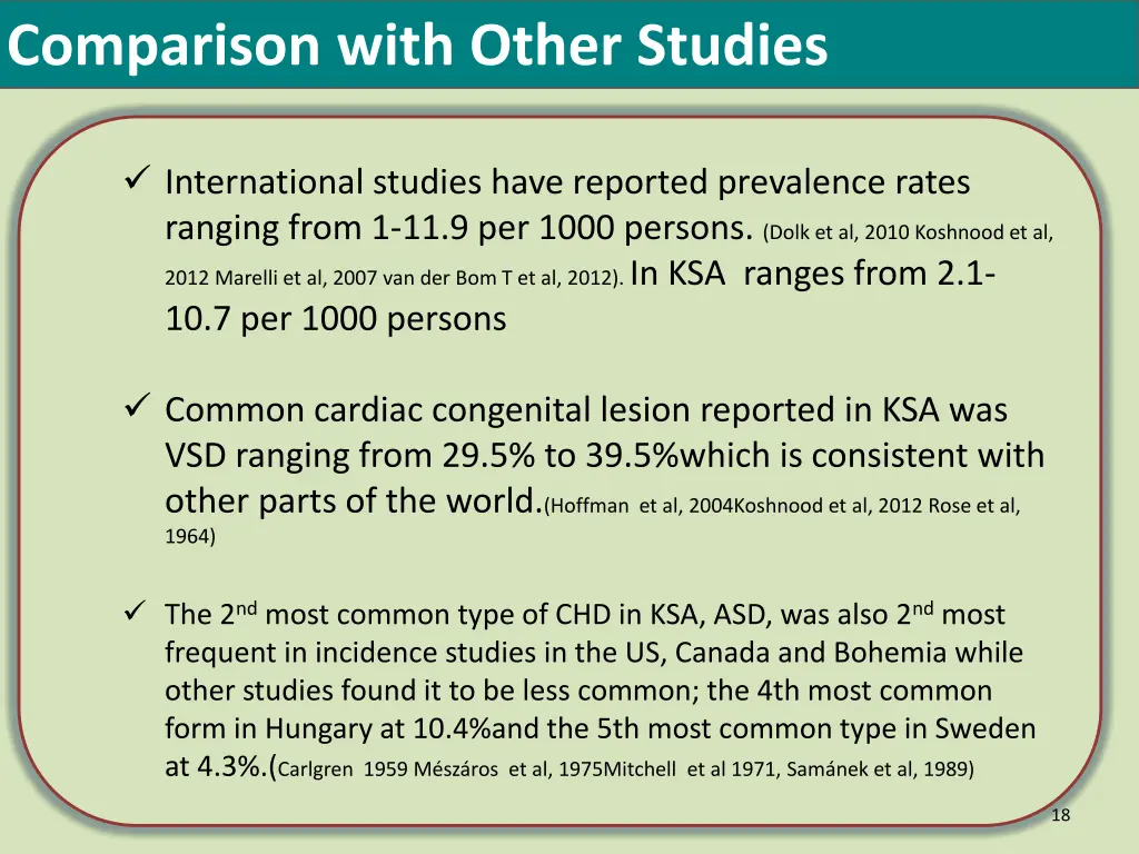 comparison with other studies