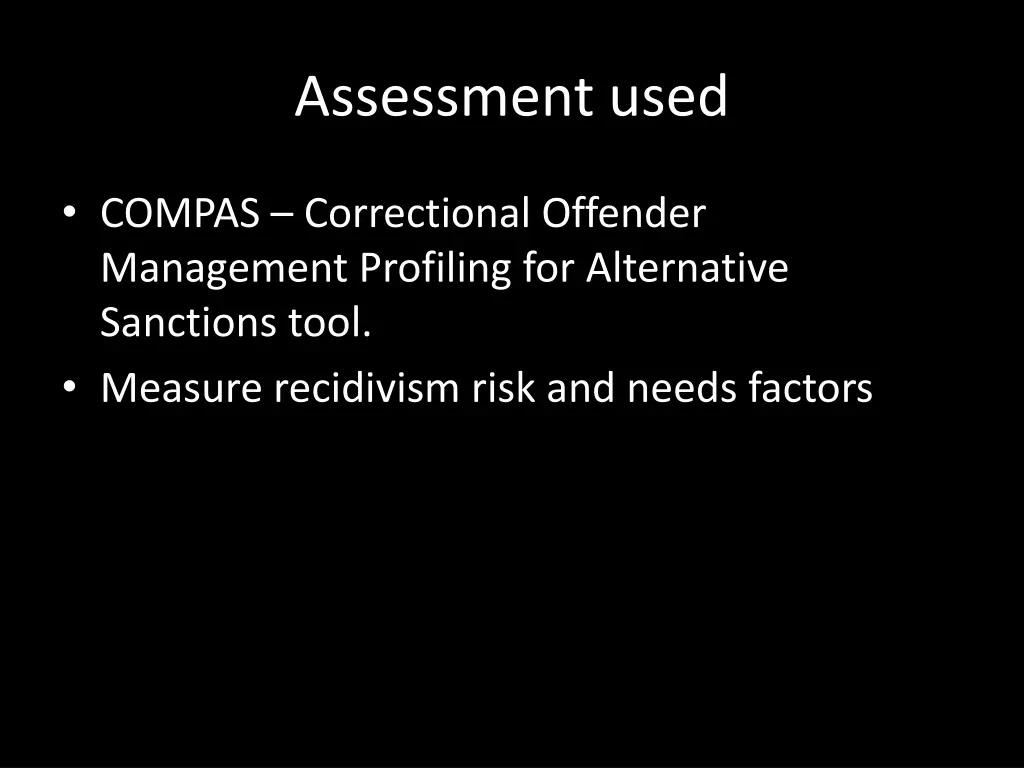 assessment used