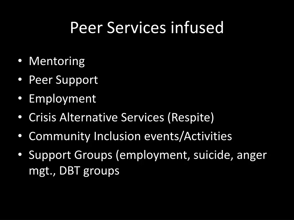 peer services infused