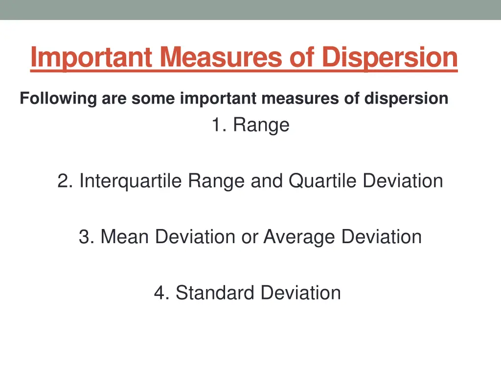 important measures of dispersion