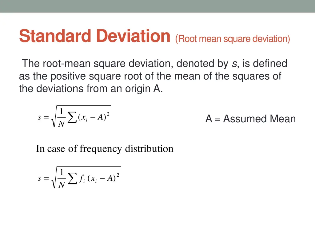 standard deviation root mean square deviation
