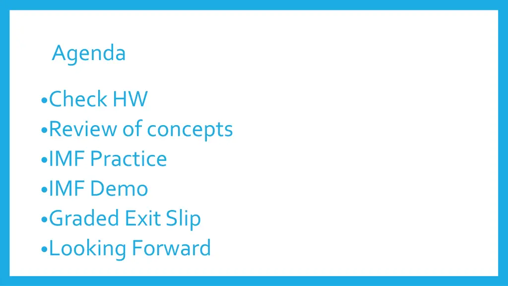 agenda