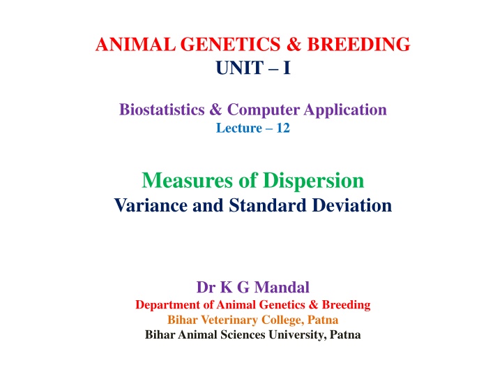 animal genetics breeding unit i
