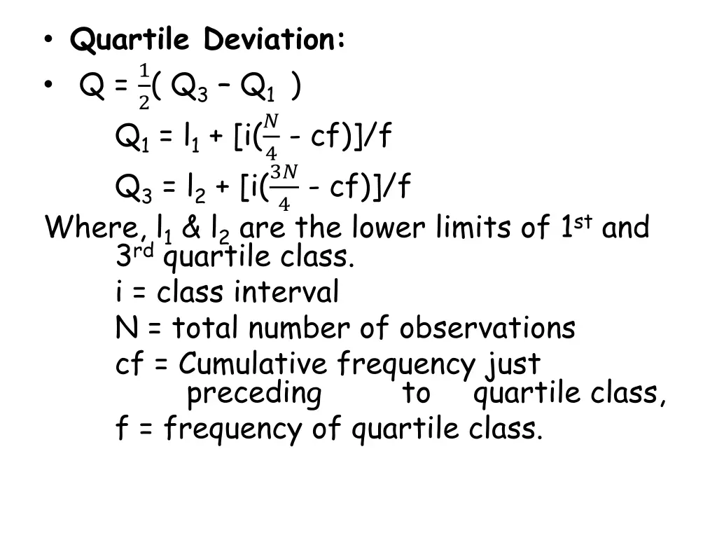quartile deviation