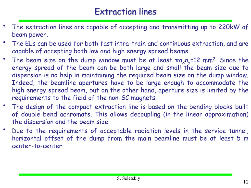 extraction lines
