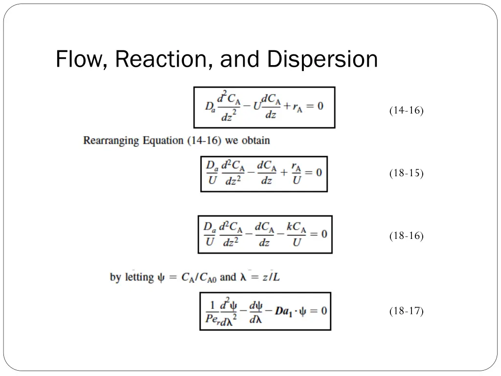 flow reaction and dispersion