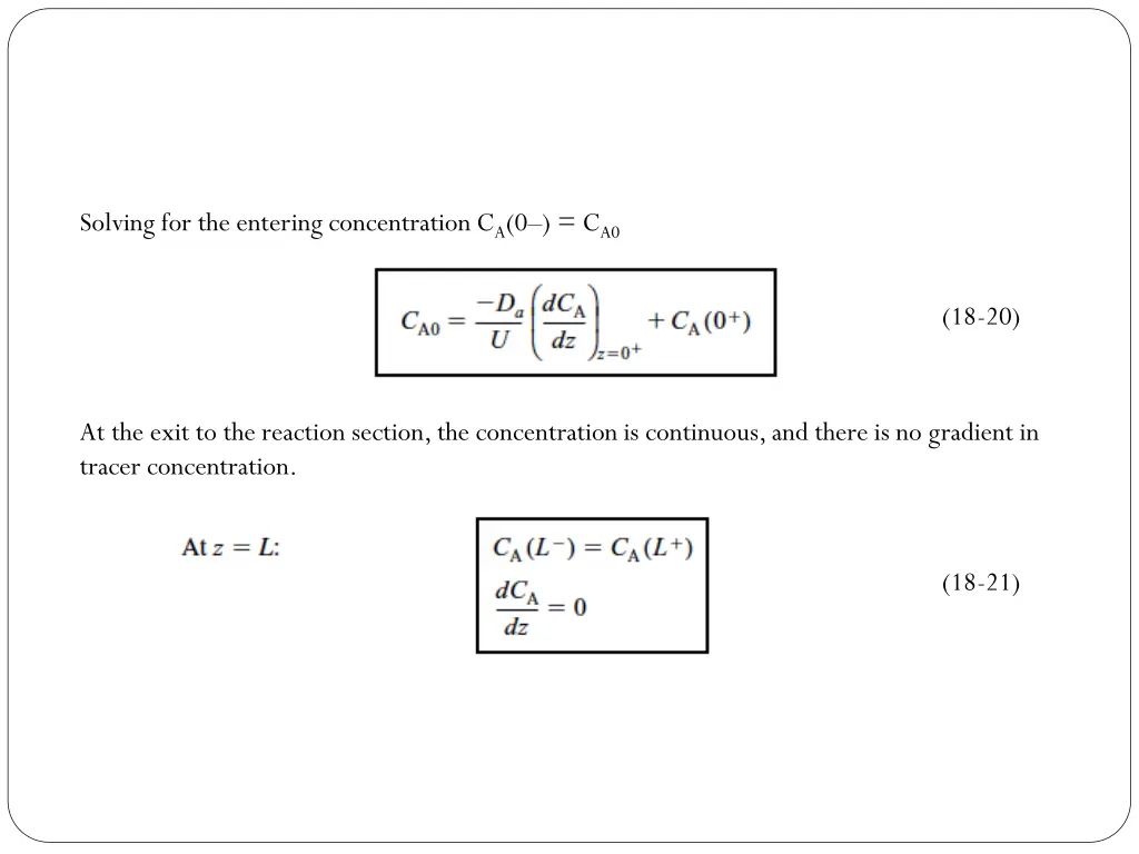 solving for the entering concentration c a 0 c a0