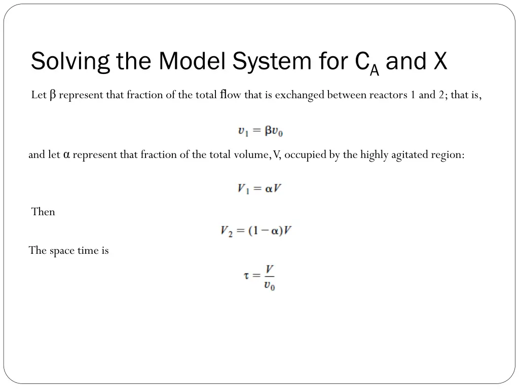 solving the model system for c a and x 1