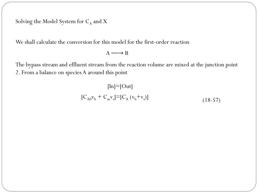 solving the model system for c a and x