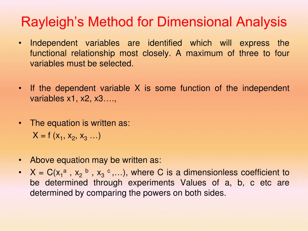 rayleigh s method for dimensional analysis