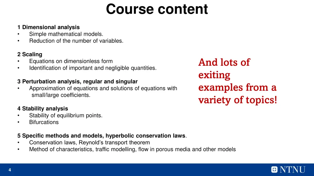 course content