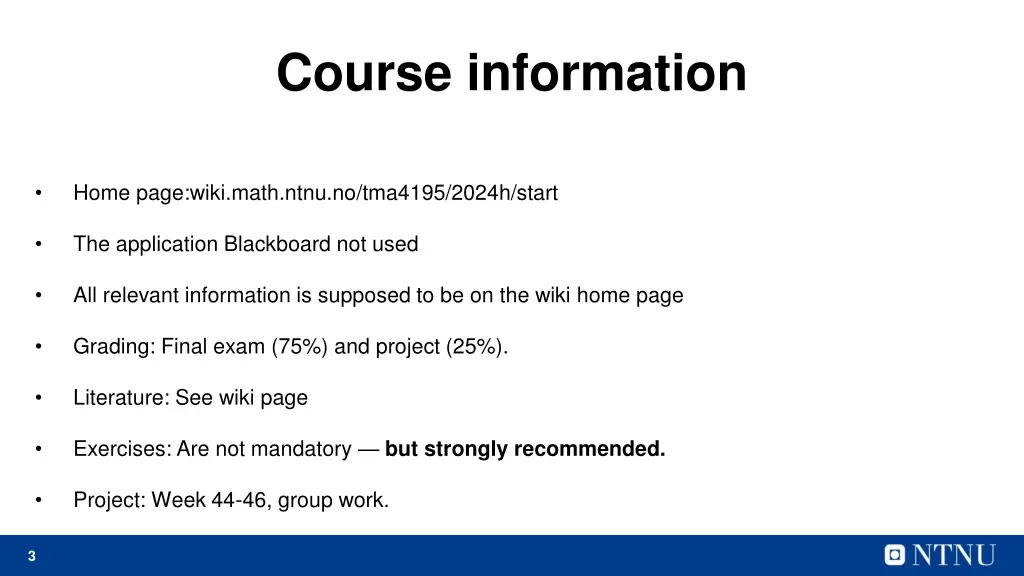 course information