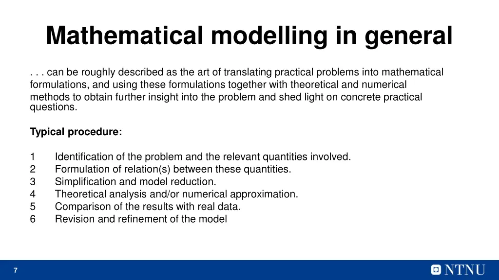 mathematical modelling in general