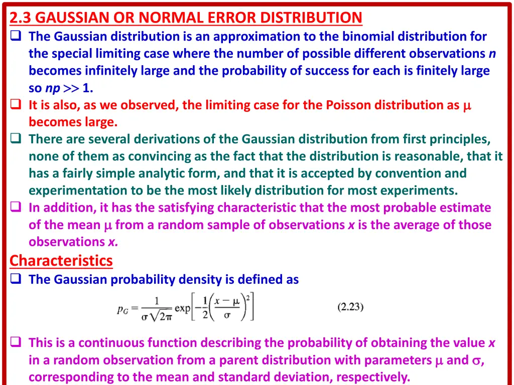 2 3 gaussian or normal error distribution