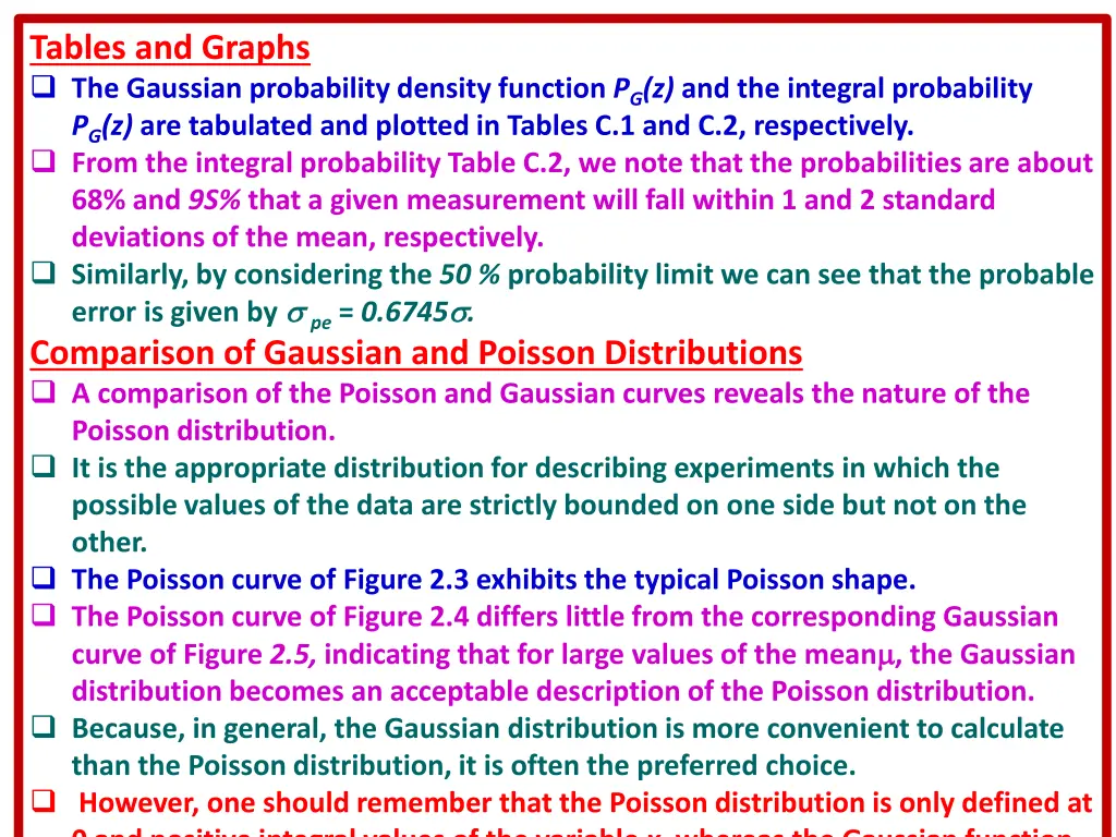 tables and graphs the gaussian probability