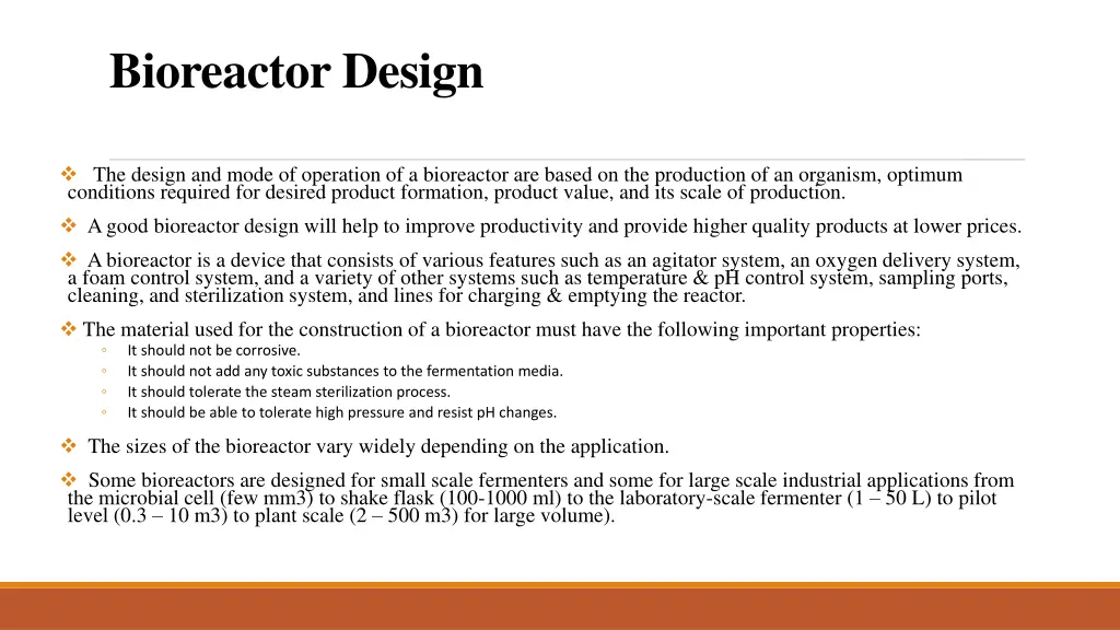 bioreactor design