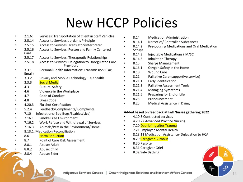 new hccp policies 1