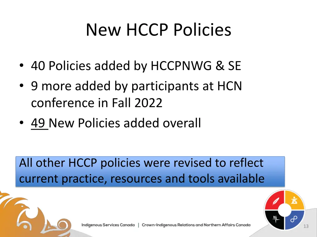 new hccp policies