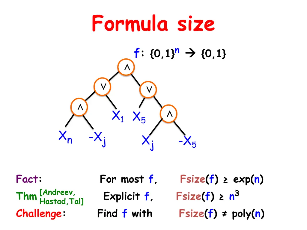 formula size