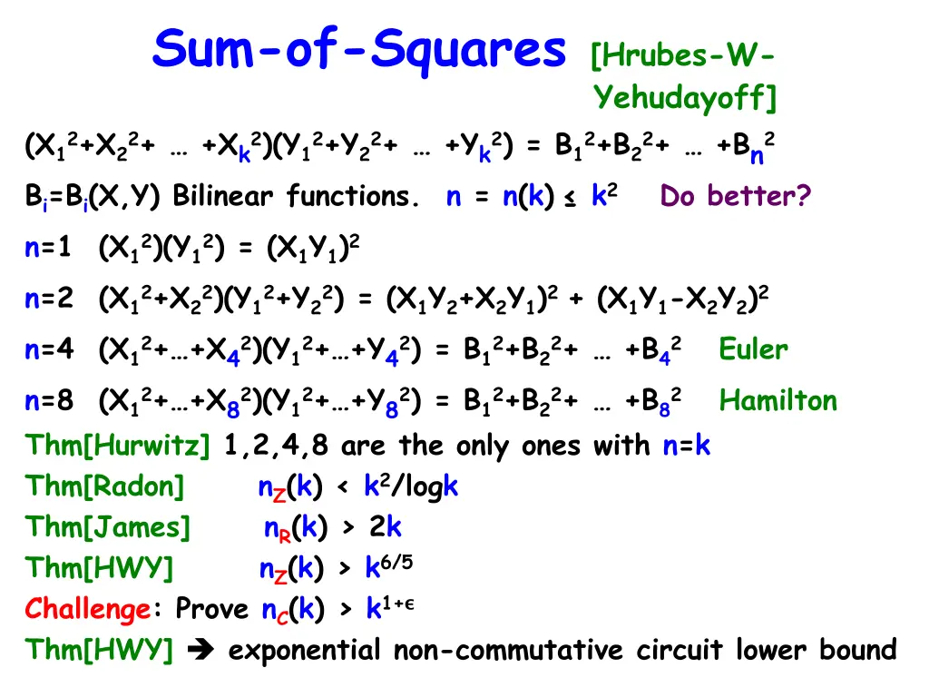 sum of squares hrubes w yehudayoff