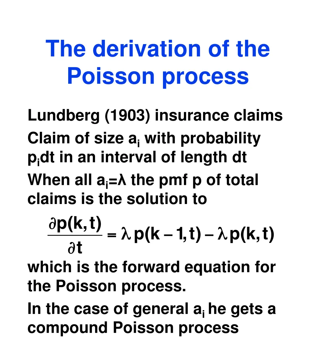 the derivation of the poisson process