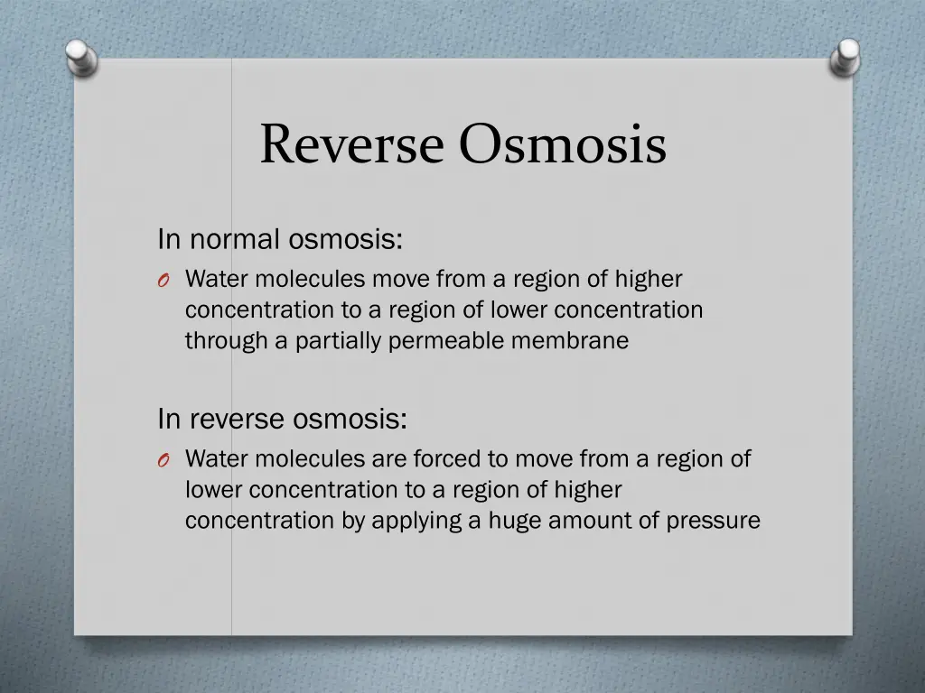 reverse osmosis
