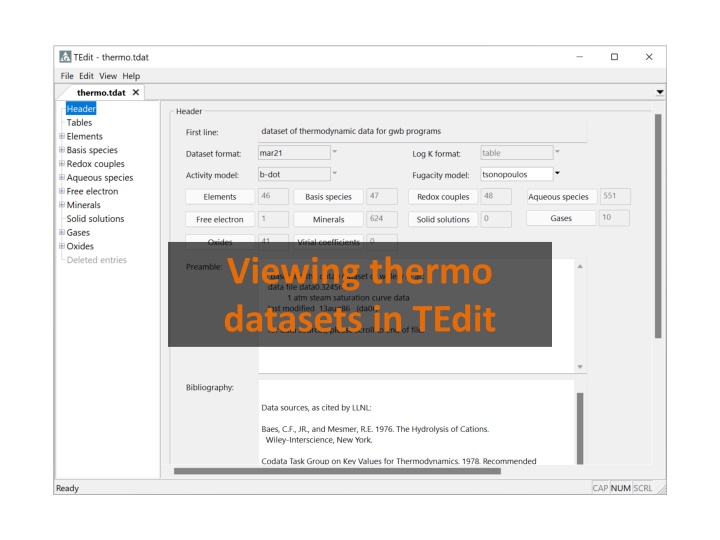 viewing thermo datasets in tedit