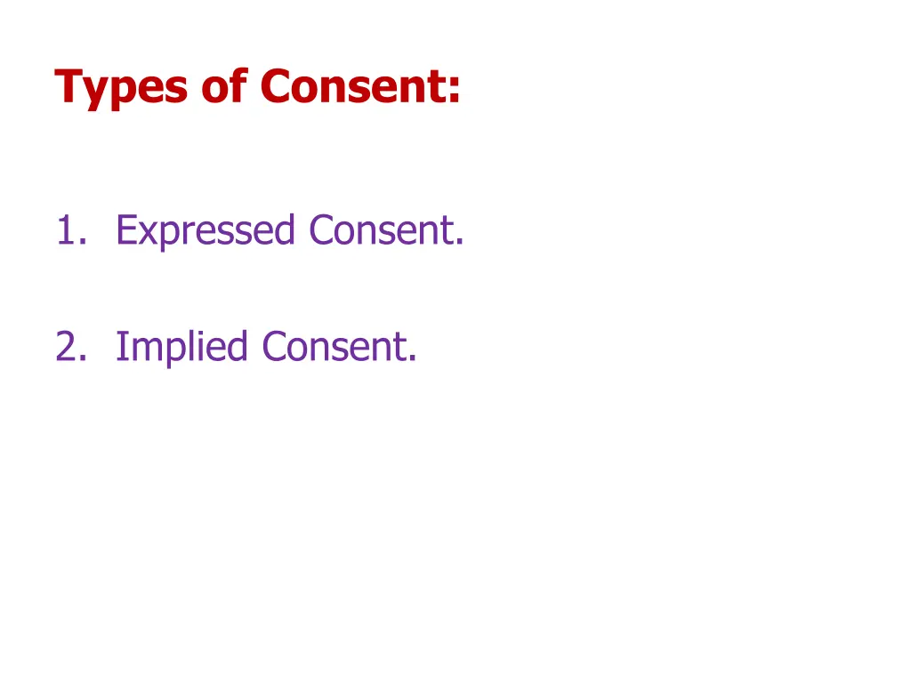 types of consent