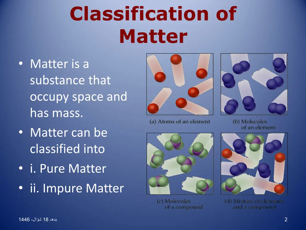 classification of matter