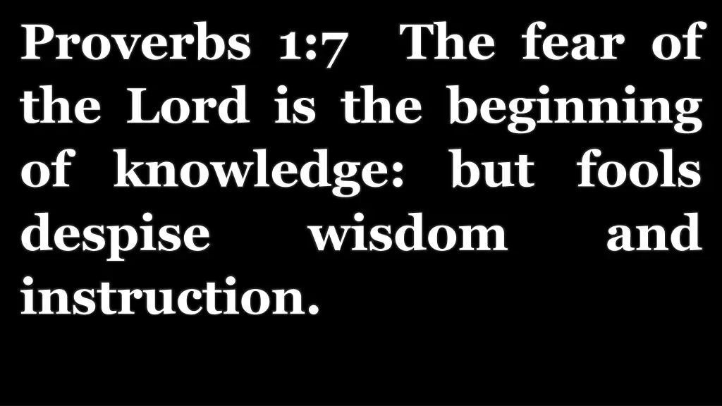 proverbs 1 7 the fear of the lord
