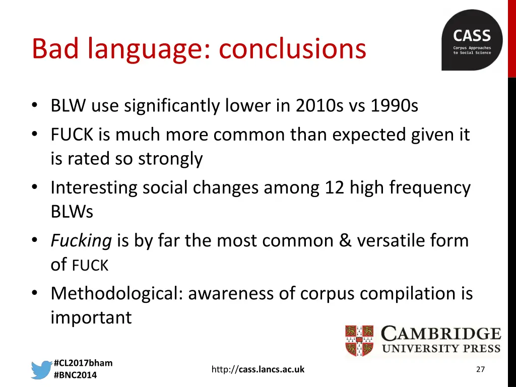 bad language conclusions
