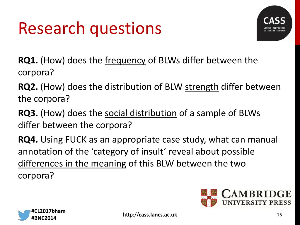research questions