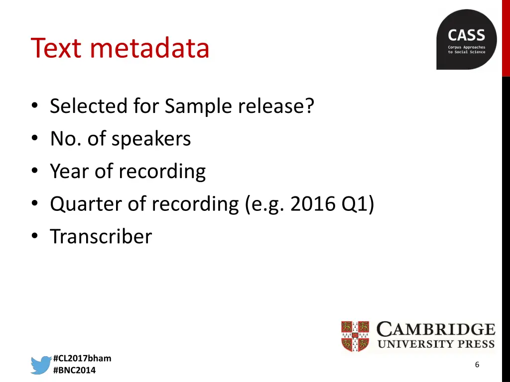 text metadata