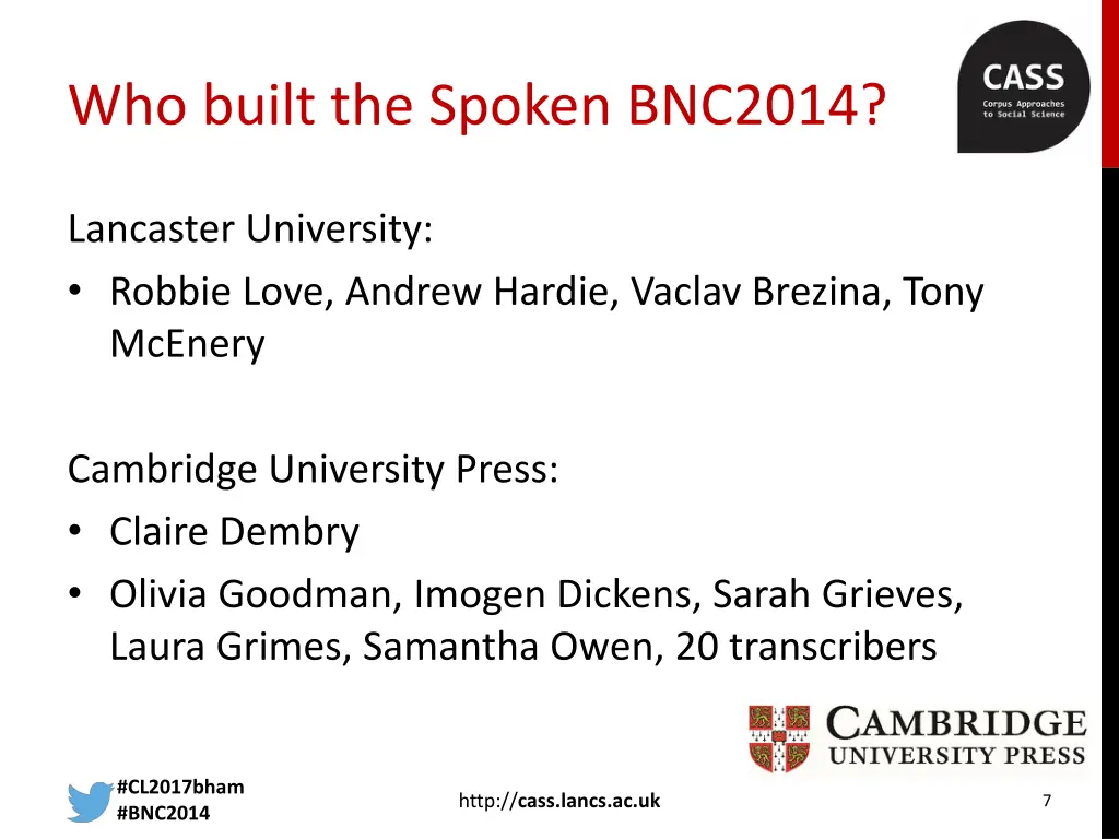 who built the spoken bnc2014