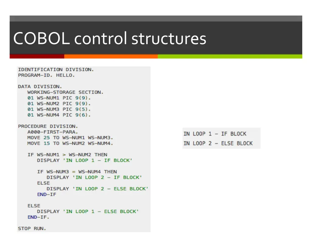 cobol control structures