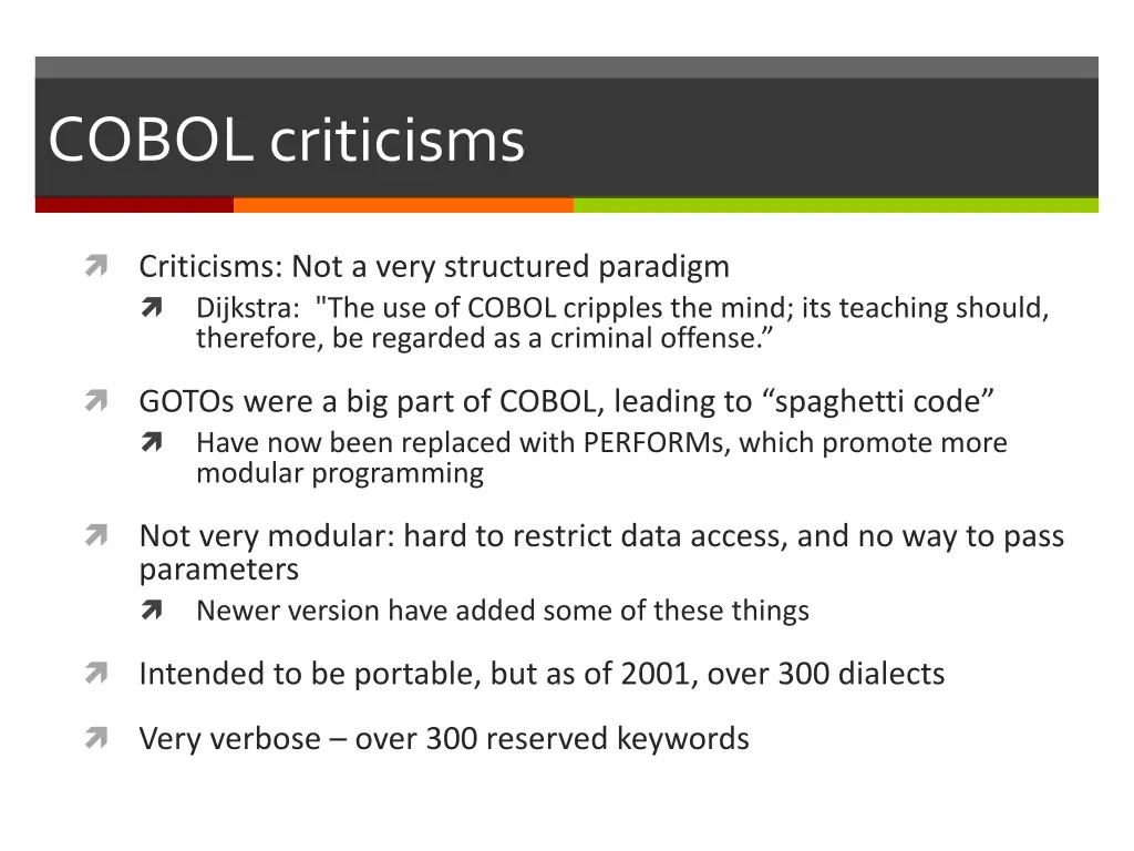 cobol criticisms