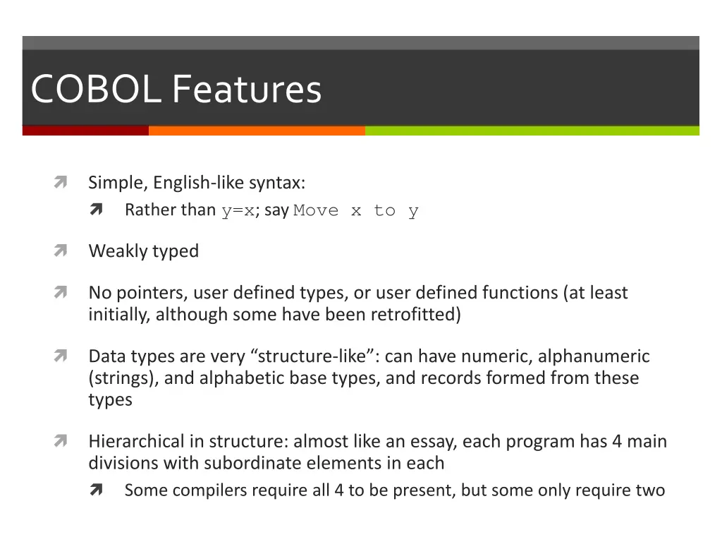 cobol features