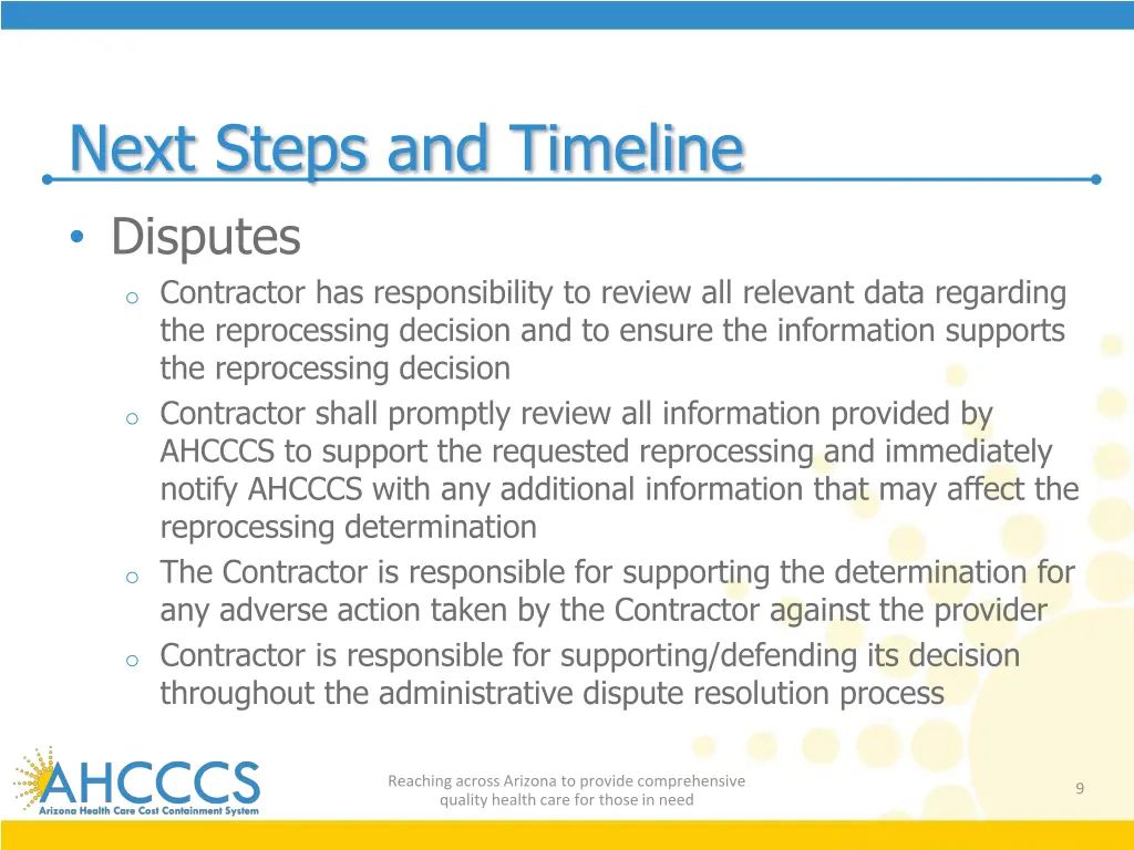 next steps and timeline disputes o contractor