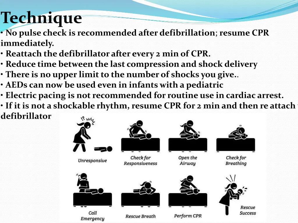 technique no pulse check is recommended after