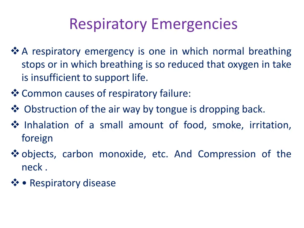 respiratory emergencies