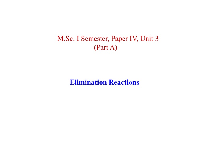 m sc i semester paper iv unit 3 part a