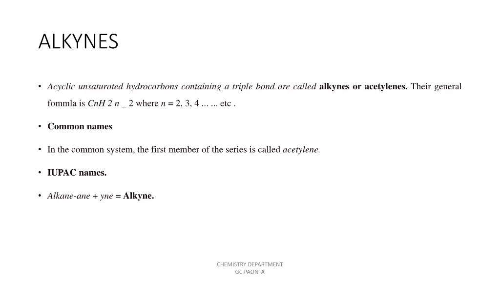 alkynes