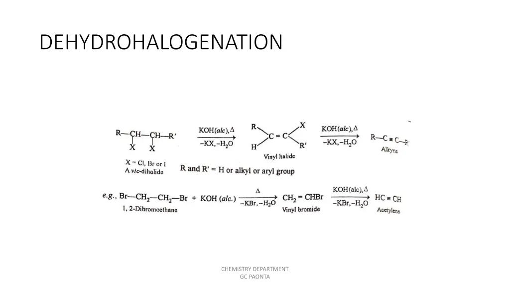 dehydrohalogenation