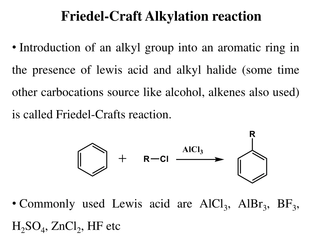 friedel craft alkylation reaction