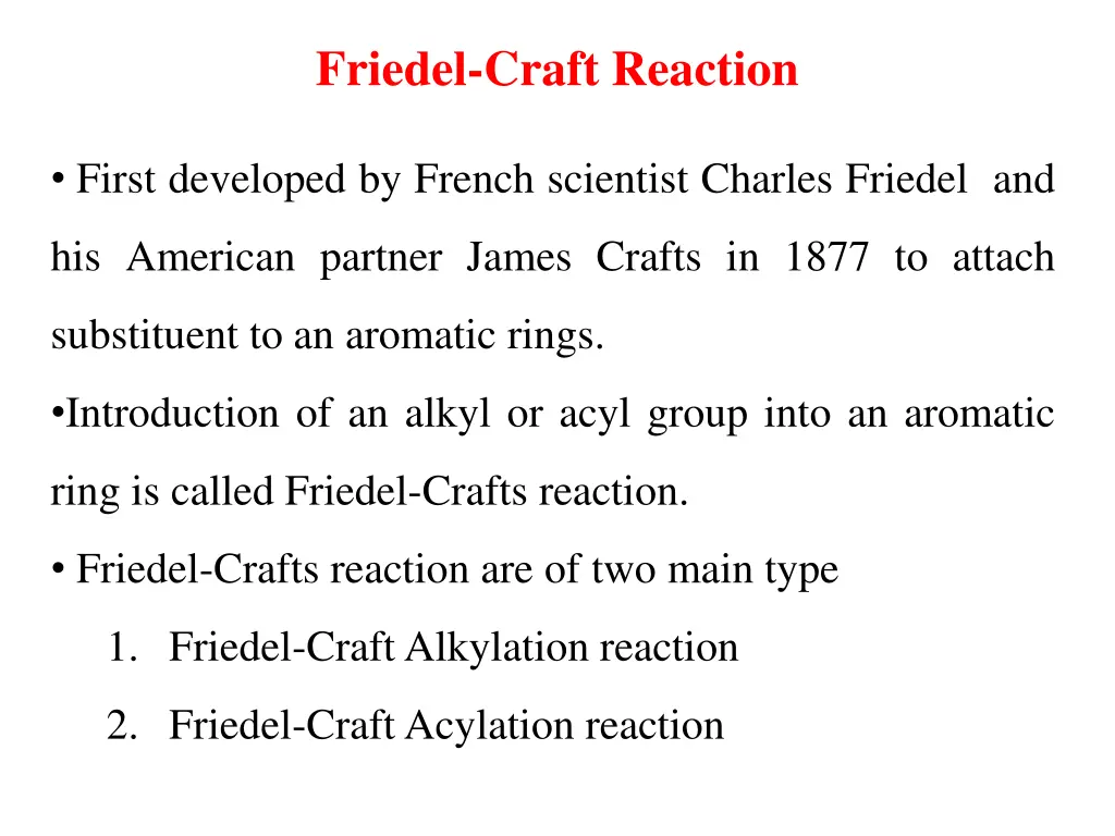 friedel craft reaction 1