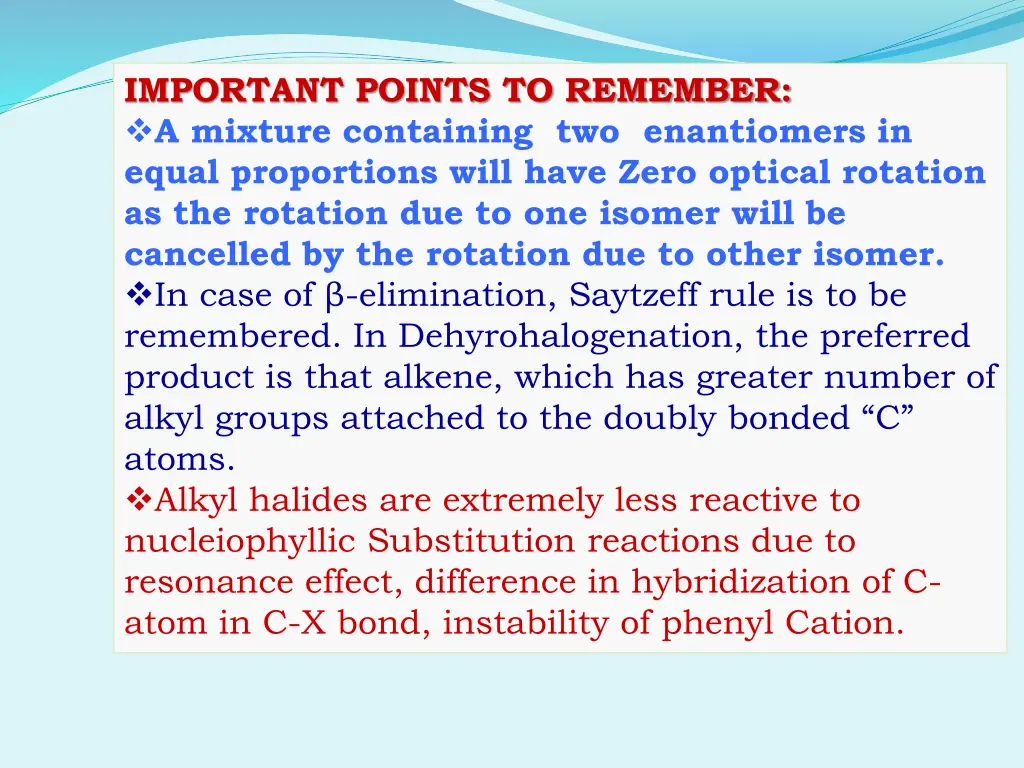important points to remember a mixture containing