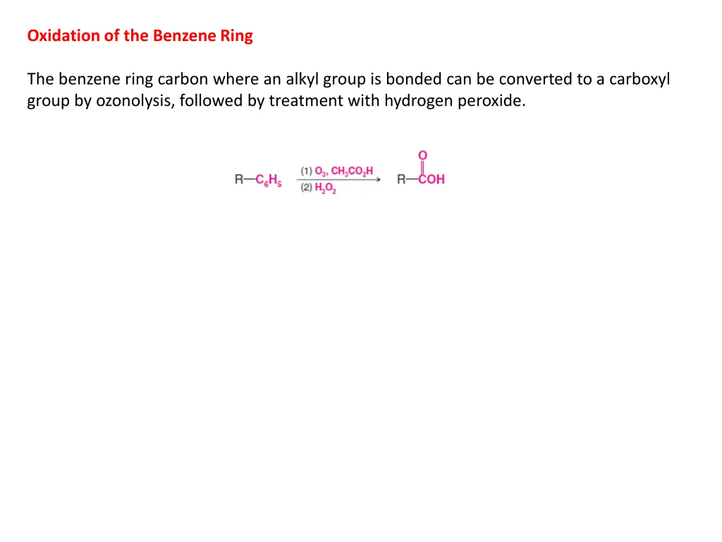 oxidation of the benzene ring