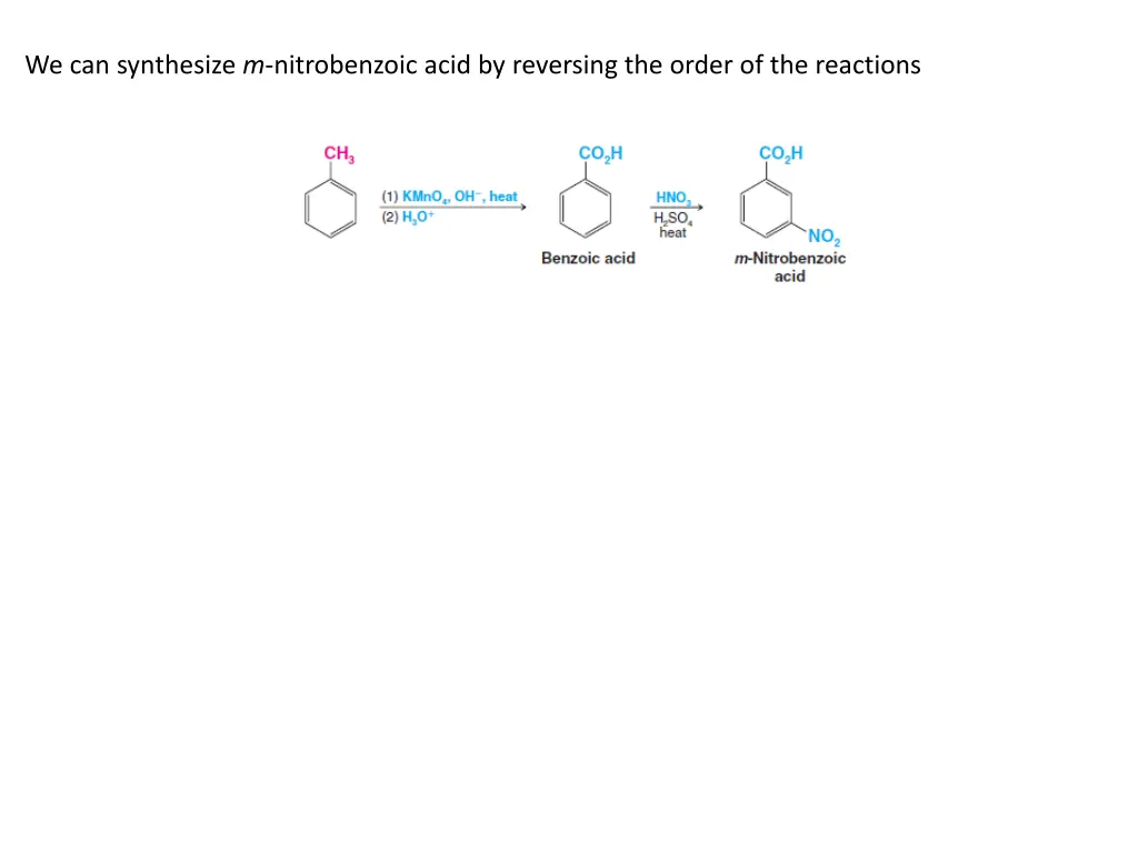 we can synthesize m nitrobenzoic acid