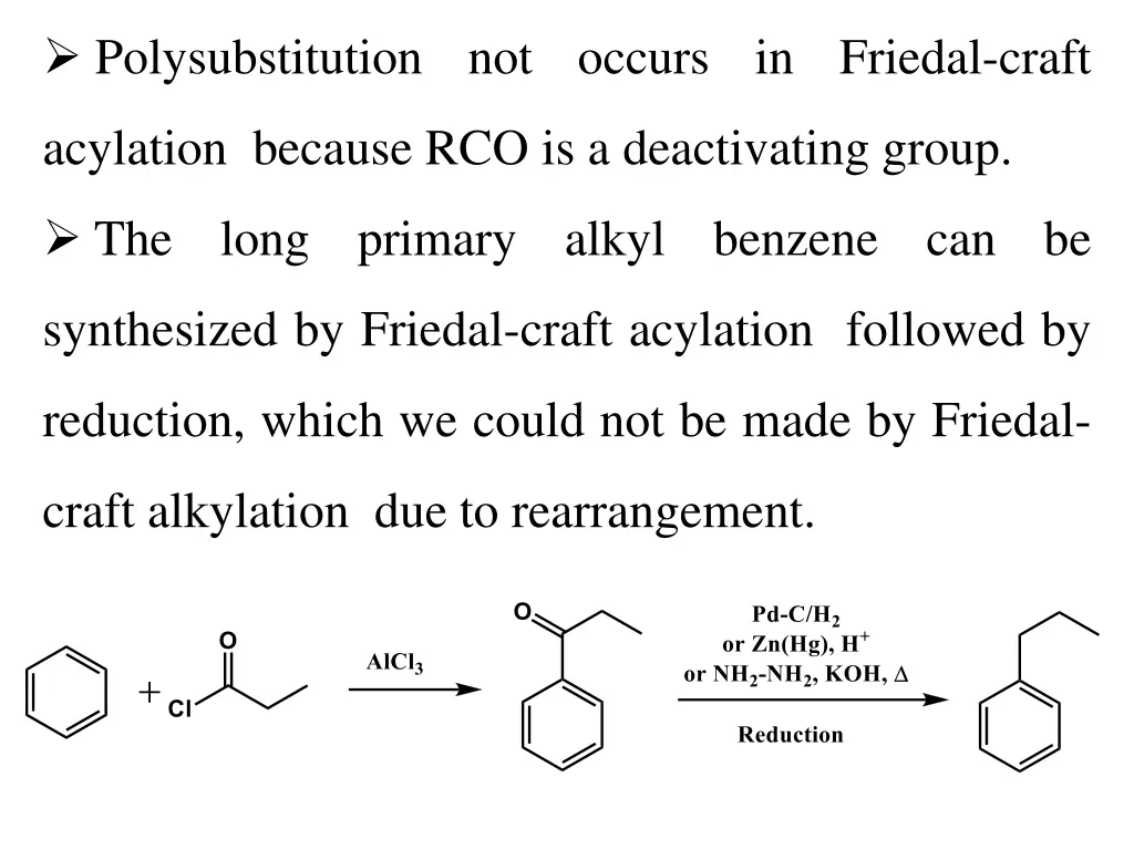 polysubstitution not occurs in friedal craft